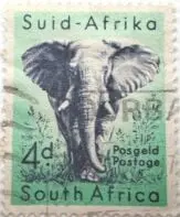 A stamp with an elephant on it